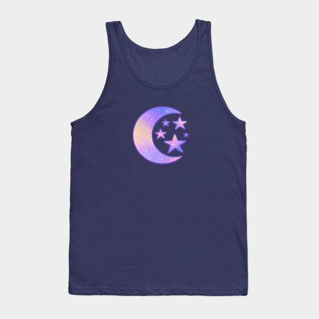 Pastel Dreamy Moon and Stars Tank Top by arinoiro